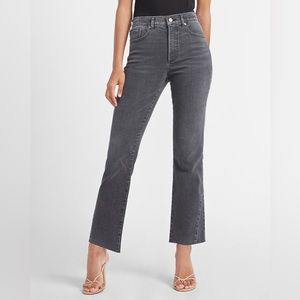 Express NWOT Cropped Flair Grey High Rise Jeans Size 12R